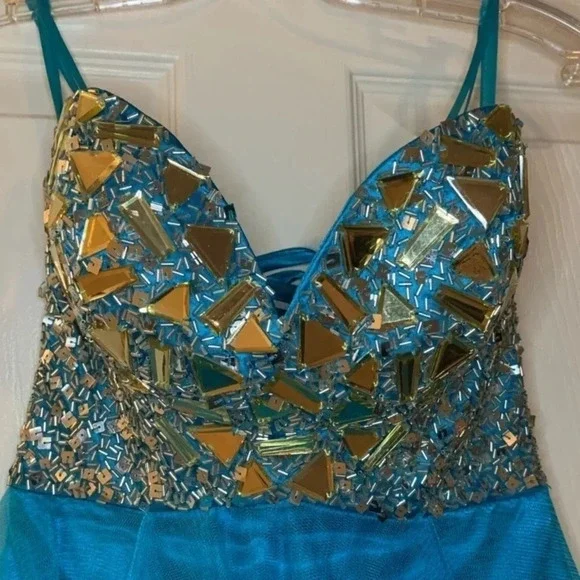 Mirrored Rhinestone Formal Dress - Picture 6 of 14